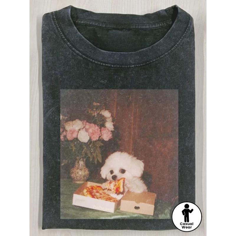 European sizes Men S Short Sleeve T-Shirt Vintage Distressed Style Series Puppy Eating Pizza Bouquet Scene Art Print Trendy Casual T-Shirt S чёрный
European sizes Men S Short Sleeve T-Shirt Vintage Distressed Style Series Puppy Eating Pizza Bouquet Scene Art Print Trendy Casual T-Shirt S чёрный