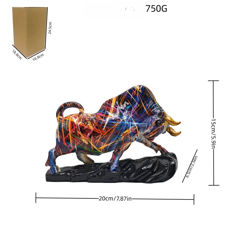 Creative Water Transfer Colorful Wall Street Bull Ornament, Resin Craft For Home Living Room Entrance Desktop Decoration D2491Colorful Bull
Creative Water Transfer Colorful Wall Street Bull Ornament, Resin Craft For Home Living Room Entrance Desktop Decoration D2491Colorful Bull