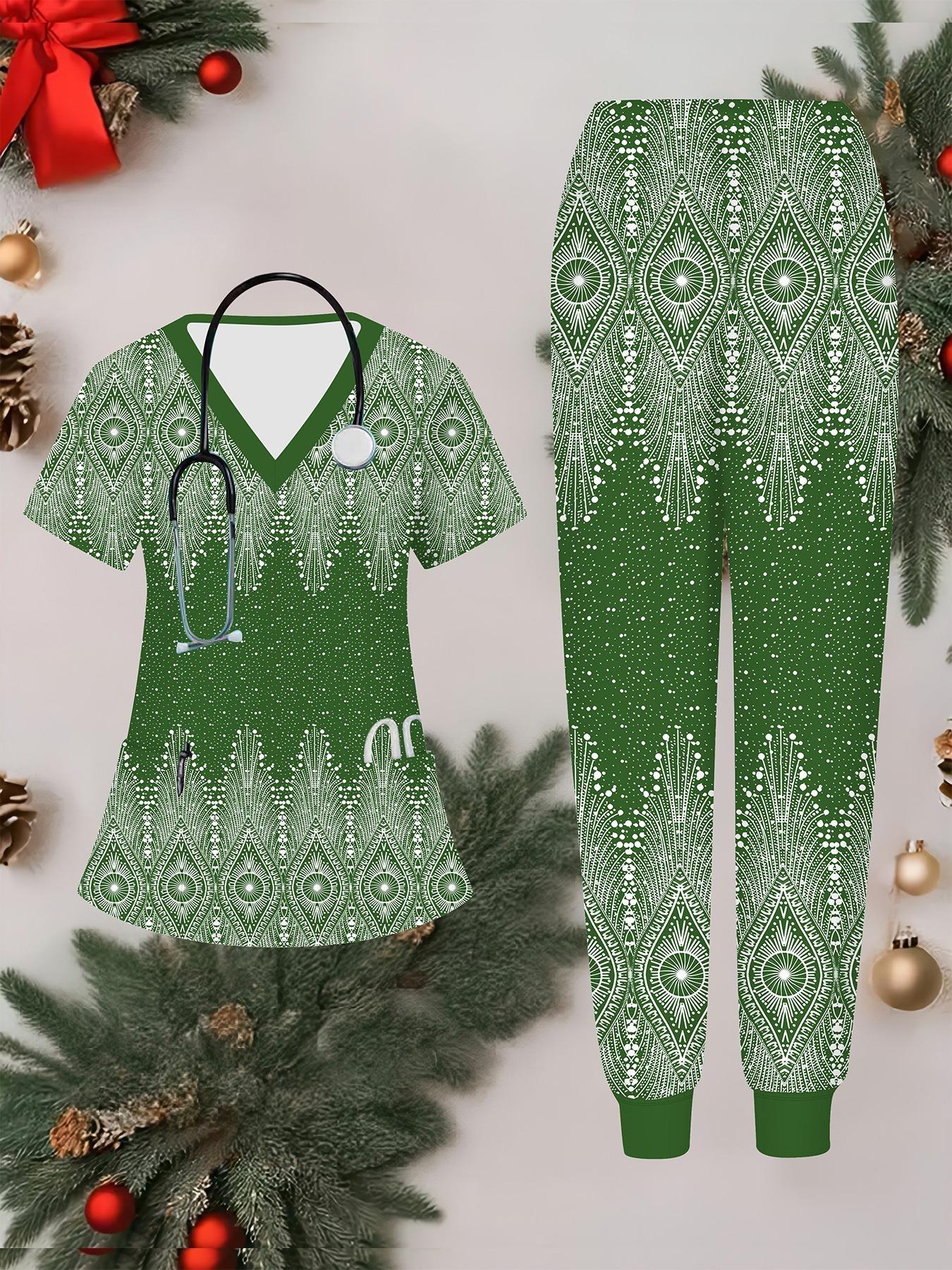 Женский комплект медсестры с 3D-принтом цветов, короткий рукав, длинные брюки с карманом, повседневный, модный, рождественский подарок XXL зелёный
Женский комплект медсестры с 3D-принтом цветов, короткий рукав, длинные брюки с карманом, повседневный, модный, рождественский подарок XXL зелёный