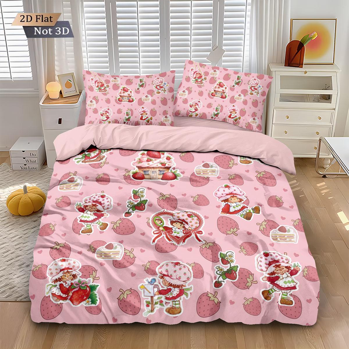 3pcs Pink Strawberry Girl Printed Down Duvet Cover Set, Multi Size Bedroom Bedding Decoration, Machine Washable 135x200cm
3pcs Pink Strawberry Girl Printed Down Duvet Cover Set, Multi Size Bedroom Bedding Decoration, Machine Washable 135x200cm