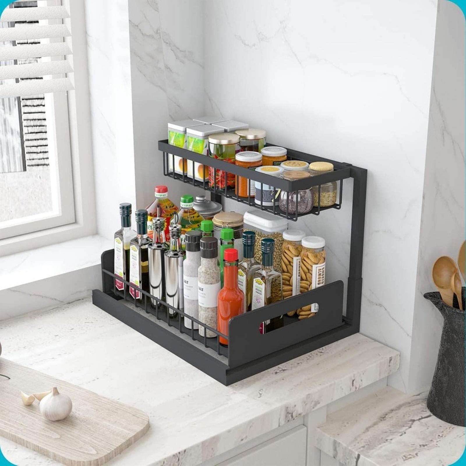 Pull Out Cabinet Organizer Multi-Purpose Storage Rack for Kitchen Counter Seasoning one size чёрный
Pull Out Cabinet Organizer Multi-Purpose Storage Rack for Kitchen Counter Seasoning one size чёрный