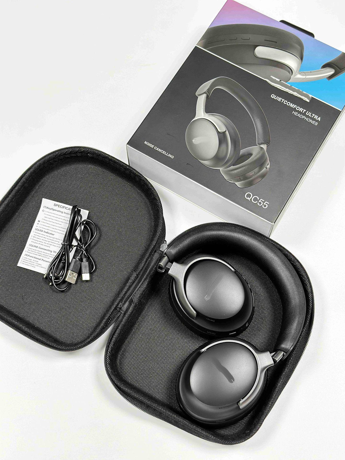 QC55 Noise-Cancelling Over-Ear Bluetooth Headphones with Comfortable Earpads and Leather Case, Compatible with Bose QC65. чорний
QC55 Noise-Cancelling Over-Ear Bluetooth Headphones with Comfortable Earpads and Leather Case, Compatible with Bose QC65. чорний
