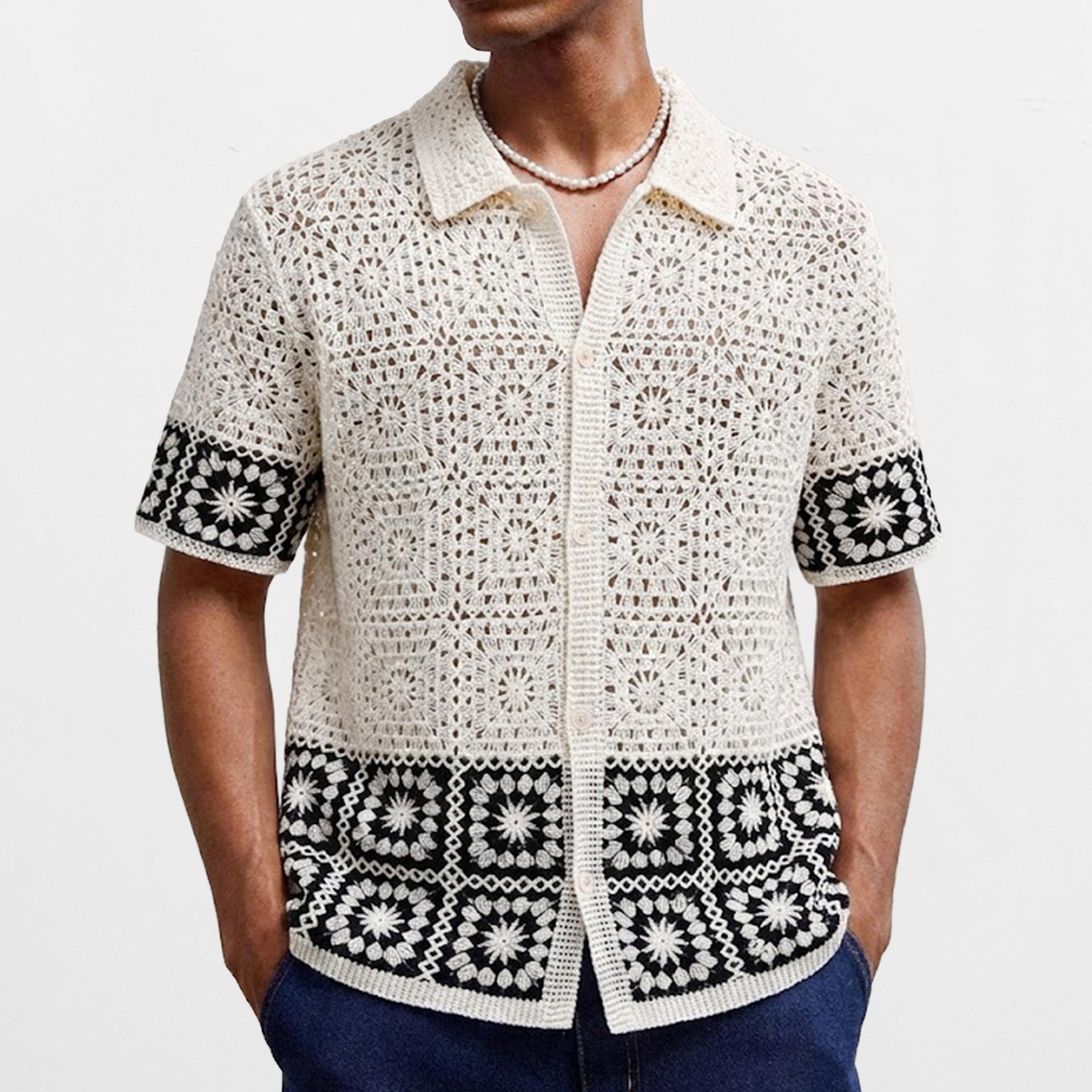 Men s Short Sleeve Knit Shirt Casual Button Down Shirt Vintage Knitted Golf Beach Collared Shirts Tops Crochet Hollow Out Summer Vacation Top for Male 3XL
Men s Short Sleeve Knit Shirt Casual Button Down Shirt Vintage Knitted Golf Beach Collared Shirts Tops Crochet Hollow Out Summer Vacation Top for Male 3XL