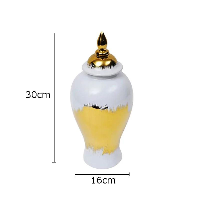 Gold-plated Pattern Ceramic Storage Jar White General Tank Desk Decoration Flower Arrangement Jewelry Jars Cosmetic Containers
Gold-plated Pattern Ceramic Storage Jar White General Tank Desk Decoration Flower Arrangement Jewelry Jars Cosmetic Containers