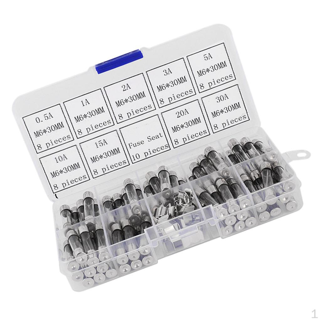 72pcs 6*30mm Glass Tube Fuses Car Electrical Assorted Kit 250V 0.5A-30A
72pcs 6*30mm Glass Tube Fuses Car Electrical Assorted Kit 250V 0.5A-30A
