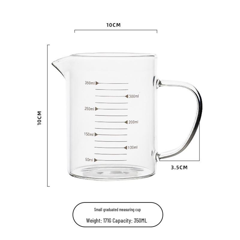 Heat-resistant glass measuring cup with scale and handle for beating eggs and heating milk, microwave-safe. High Borosilicate Glass
Heat-resistant glass measuring cup with scale and handle for beating eggs and heating milk, microwave-safe. High Borosilicate Glass