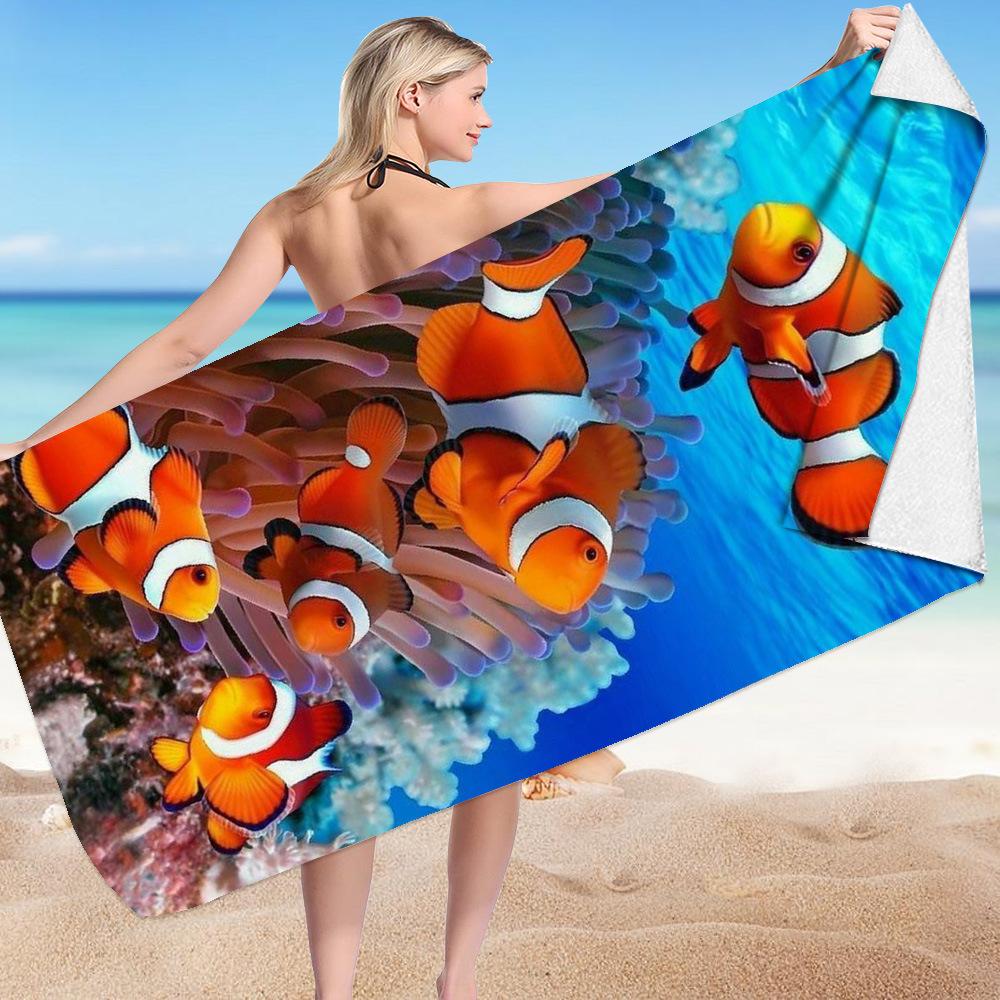 Marine Animal Series digital-printed polyester Superfine fiber double-sided fleece Beach vacation bath towel, beach towel W30*H60(CM)
Marine Animal Series digital-printed polyester Superfine fiber double-sided fleece Beach vacation bath towel, beach towel W30*H60(CM)