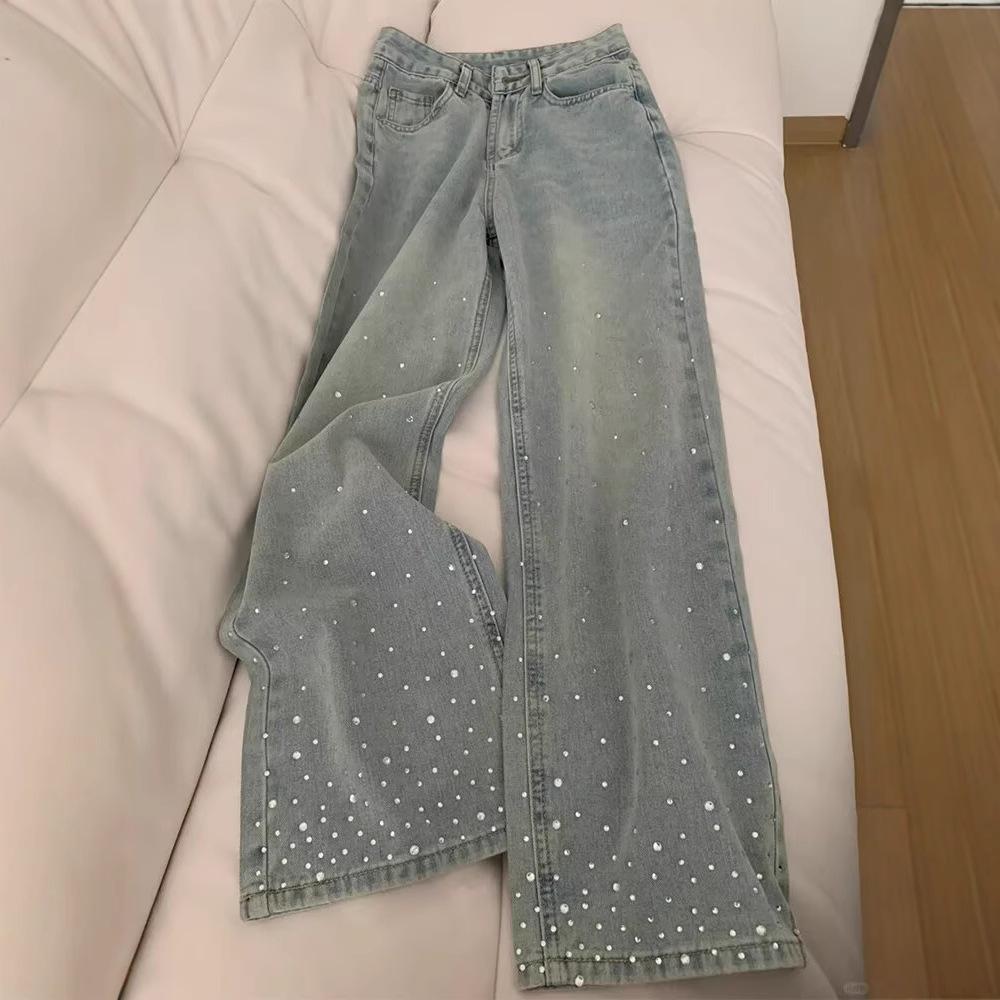 2025 Women s American High Street Style Straight-Leg Jeans with Hot Drill Accents M
2025 Women s American High Street Style Straight-Leg Jeans with Hot Drill Accents M