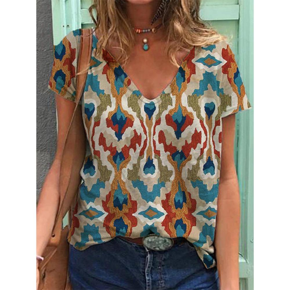 Geometric 3D Printed Women s T-shirts, Ethnic Retro Streetwear, Women s V-neck T-shirts 3XL
Geometric 3D Printed Women s T-shirts, Ethnic Retro Streetwear, Women s V-neck T-shirts 3XL