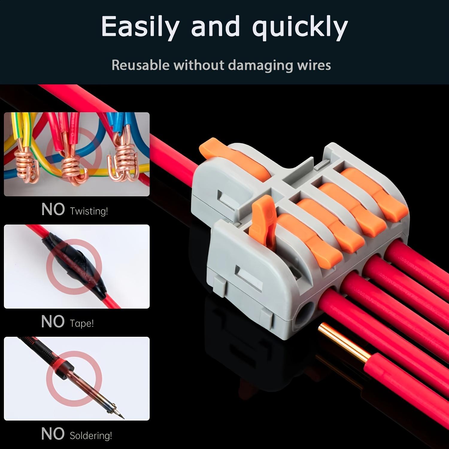 Lever Wire Nut Connectors, DIY Mini Splicing Compact Quick Push-in Electrical Connectors (1 in 5 Out), 28-12 AWG
Lever Wire Nut Connectors, DIY Mini Splicing Compact Quick Push-in Electrical Connectors (1 in 5 Out), 28-12 AWG