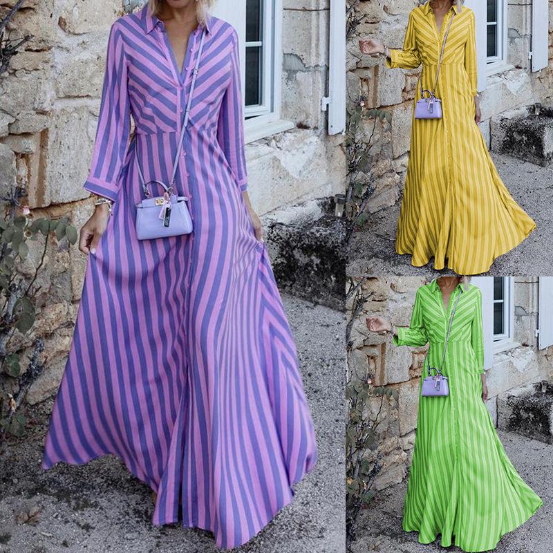 Womens Maxi Shirt Dress Casual Loose Button Down Dresses Long Sleeve Lapel Striped Print A-Line Beach Long Dress XL синій
Womens Maxi Shirt Dress Casual Loose Button Down Dresses Long Sleeve Lapel Striped Print A-Line Beach Long Dress XL синій