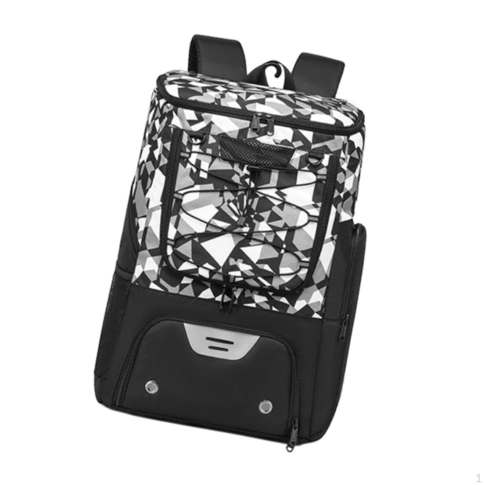 Баскетбольный рюкзак, спортивная сумка с держателем для мячей, отделением для обуви для футбола Black White Gray
Баскетбольный рюкзак, спортивная сумка с держателем для мячей, отделением для обуви для футбола Black White Gray