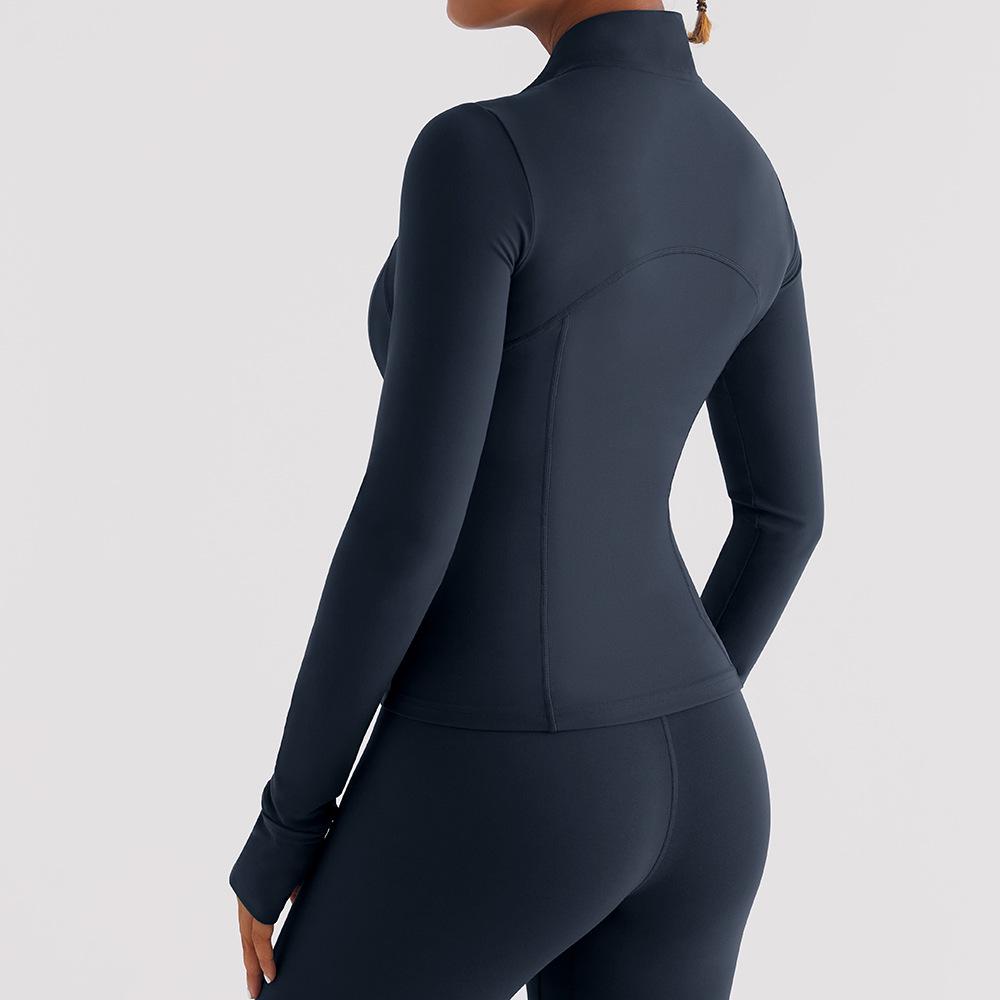 Женская куртка для йоги с высоким воротником, длинными рукавами, облегающего кроя и отверстиями для больших пальцев Extra Large
Женская куртка для йоги с высоким воротником, длинными рукавами, облегающего кроя и отверстиями для больших пальцев Extra Large