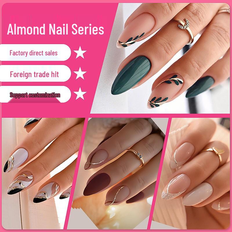 Elegant White Almond Wearable Nails - High-End Manicure Set for Ladies 
Elegant White Almond Wearable Nails - High-End Manicure Set for Ladies