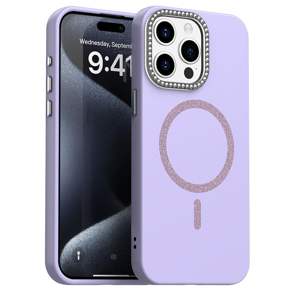 For iPhone 15 Pro Max Case Compatible with MagSafe TPU+PET Phone Cover with Rhinestone Decor Lens Frame Purple
For iPhone 15 Pro Max Case Compatible with MagSafe TPU+PET Phone Cover with Rhinestone Decor Lens Frame Purple