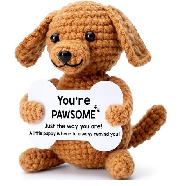 Handmade Knitted Crochet Dog Puppy - Positive Emotional Support Toy with Card, Xmas Decor Birthday Christmas Gift Home Ornament
Handmade Knitted Crochet Dog Puppy - Positive Emotional Support Toy with Card, Xmas Decor Birthday Christmas Gift Home Ornament