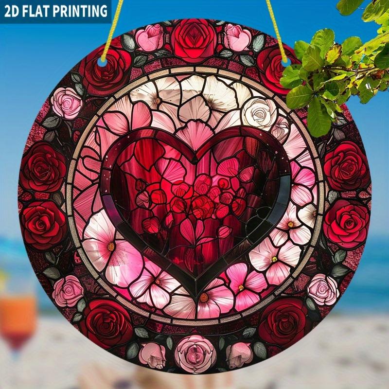 1 Romantic Rose Heart-Shaped Sun Catcher | Vintage Painted Style Acrylic Window Hanging Ornament, Red Roses and Pink Flowers Design, Elegant 20*20cm
1 Romantic Rose Heart-Shaped Sun Catcher | Vintage Painted Style Acrylic Window Hanging Ornament, Red Roses and Pink Flowers Design, Elegant 20*20cm
