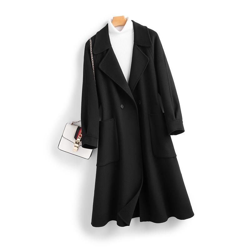 Новое двустороннее шерстяное пальто для женщин на осень и зиму, свободная куртка с отложным воротником и длиной до колена XL
Новое двустороннее шерстяное пальто для женщин на осень и зиму, свободная куртка с отложным воротником и длиной до колена XL