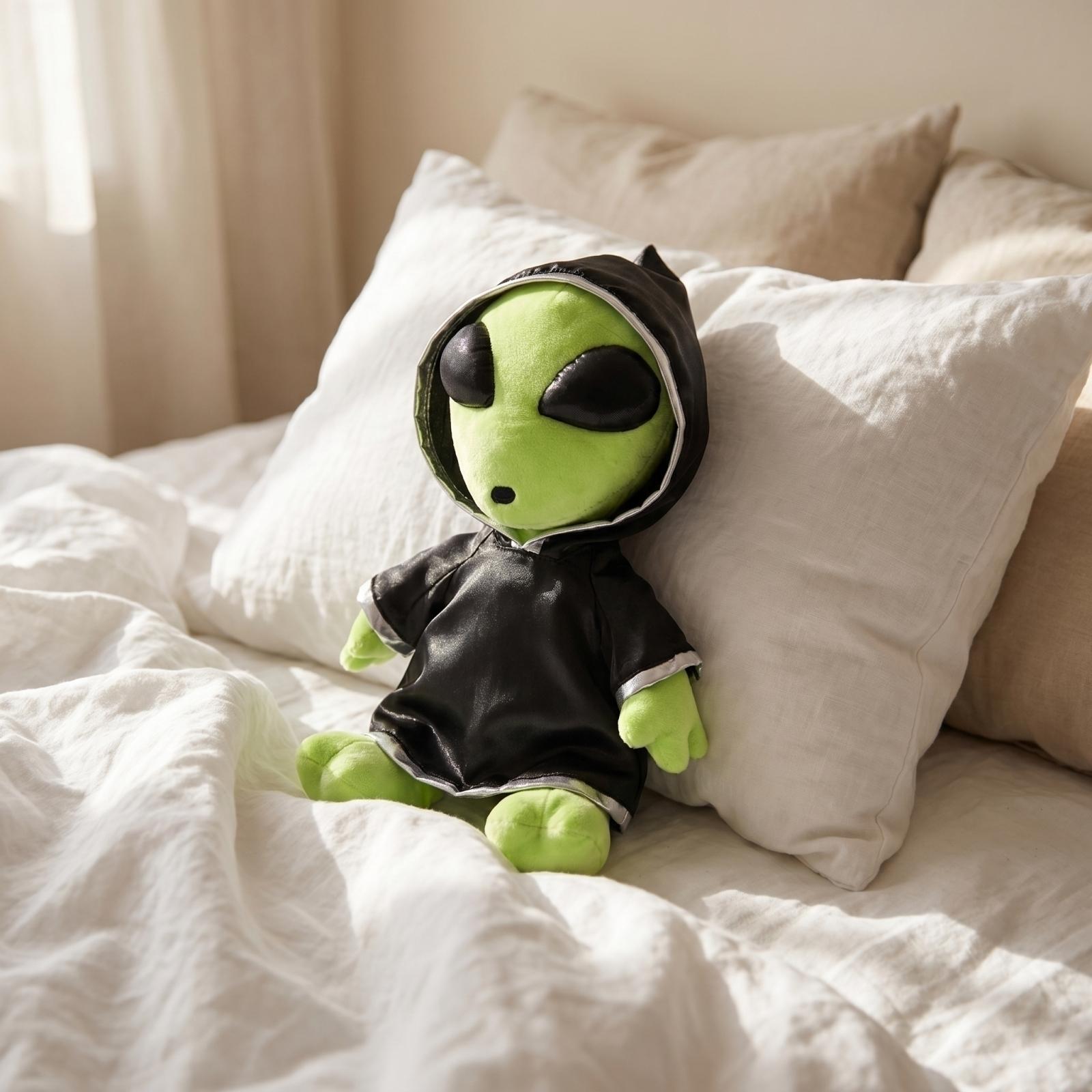 Plush Alien Doll Soft Stuffed Toy Wearing Hooded Robe Soft Fabric Material Collectible Plushie for Display or Gift one size
Plush Alien Doll Soft Stuffed Toy Wearing Hooded Robe Soft Fabric Material Collectible Plushie for Display or Gift one size
