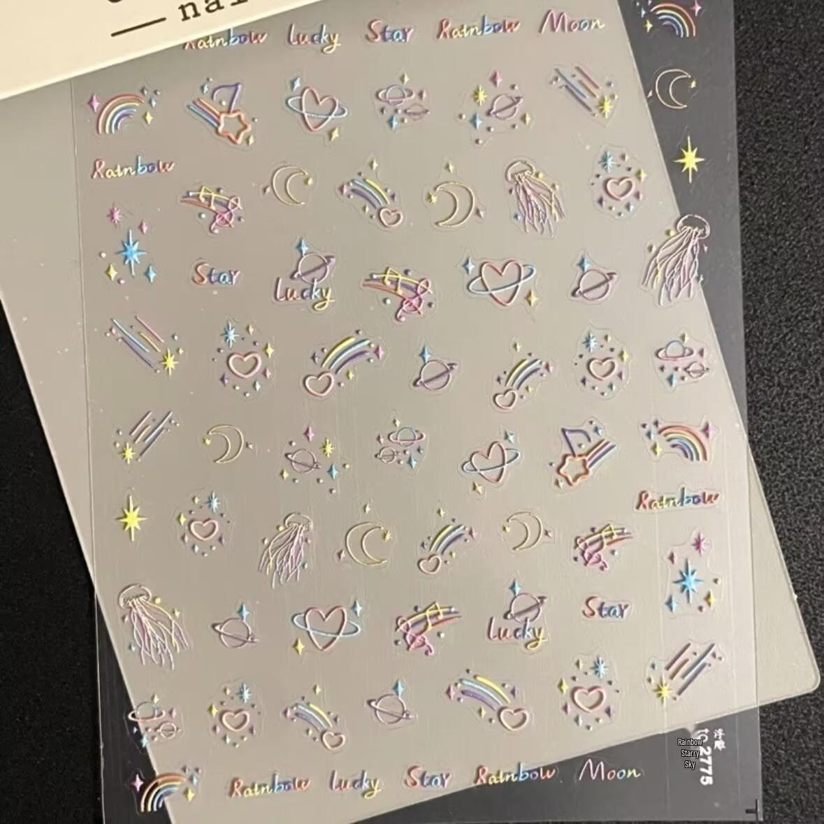 Colorful Star 3D Nail & Phone Camera Stickers - Cartoon Rainbow & Starry Sky 1 Sheet Colorful Stars
Colorful Star 3D Nail & Phone Camera Stickers - Cartoon Rainbow & Starry Sky 1 Sheet Colorful Stars