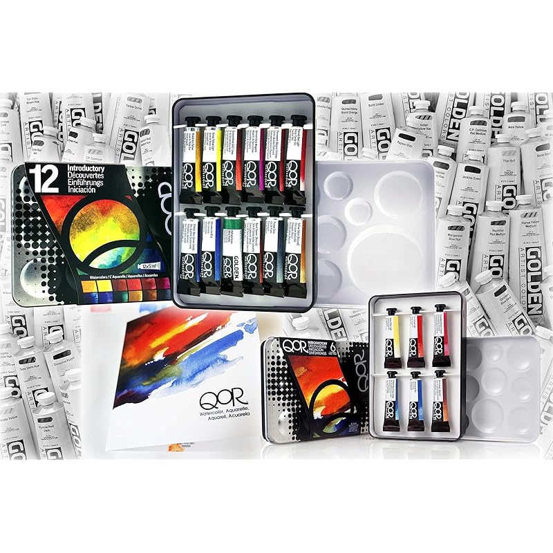 GOLDEN QoR WATERCOLOR SETS Made in America transparent watercolor paint core set QOR Set introductory Set (6 colors/12 colors) 5ml tube palette Can
GOLDEN QoR WATERCOLOR SETS Made in America transparent watercolor paint core set QOR Set introductory Set (6 colors/12 colors) 5ml tube palette Can