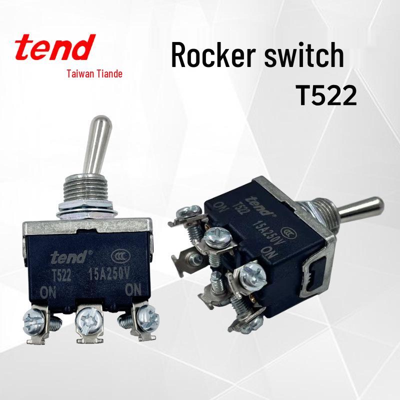 TEND T522B Toggle Switch, 15A 250V, Two-Position, Self-Locking Rocker Switch, Brand New.
TEND T522B Toggle Switch, 15A 250V, Two-Position, Self-Locking Rocker Switch, Brand New.