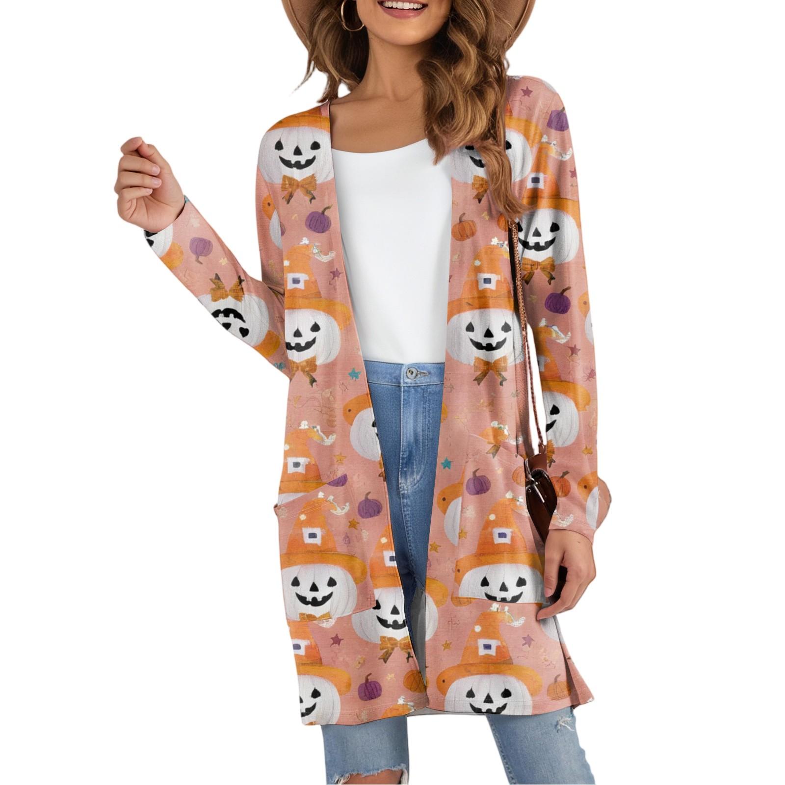 Женский модный повседневный удобный кардиган средней длины с принтом на Хэллоуин и карманами XL арбуз красный
Женский модный повседневный удобный кардиган средней длины с принтом на Хэллоуин и карманами XL арбуз красный