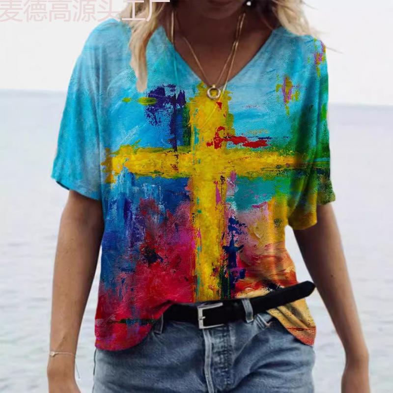 New Popular Abstract Painting 3D Printed Short Sleeved T-shirt for Women s Clothing XS
New Popular Abstract Painting 3D Printed Short Sleeved T-shirt for Women s Clothing XS