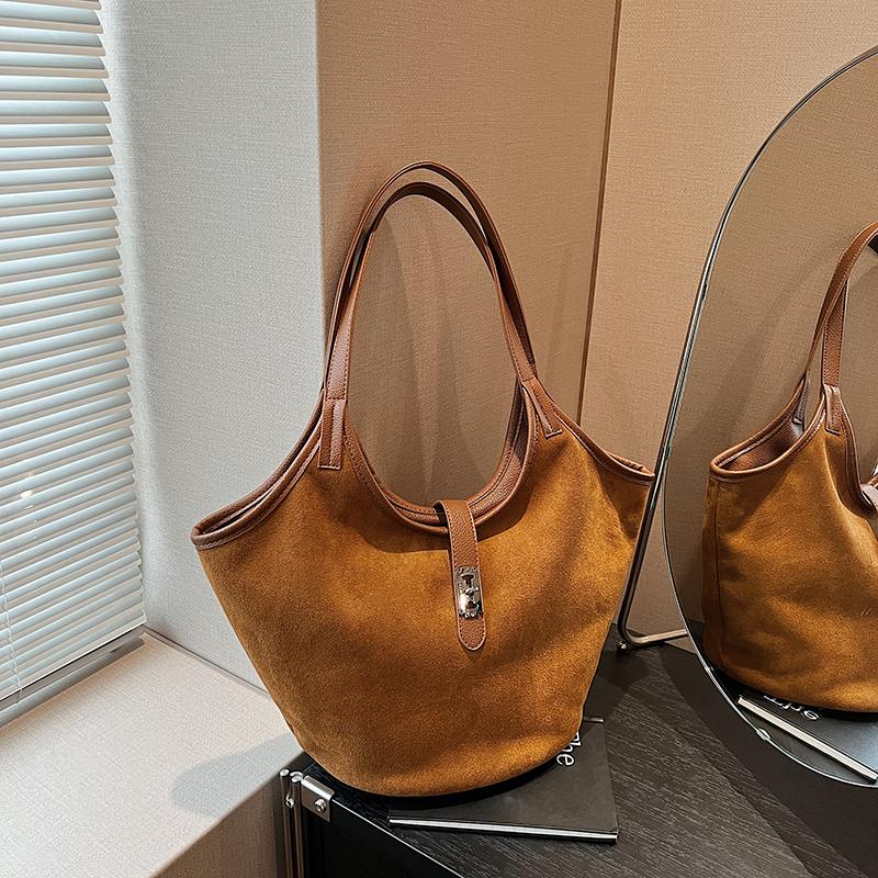 Осень-зима винтажная искусственная замша женская сумка новая большая вместимость сумки для поездок на работу женские повседневные сумки через плечо