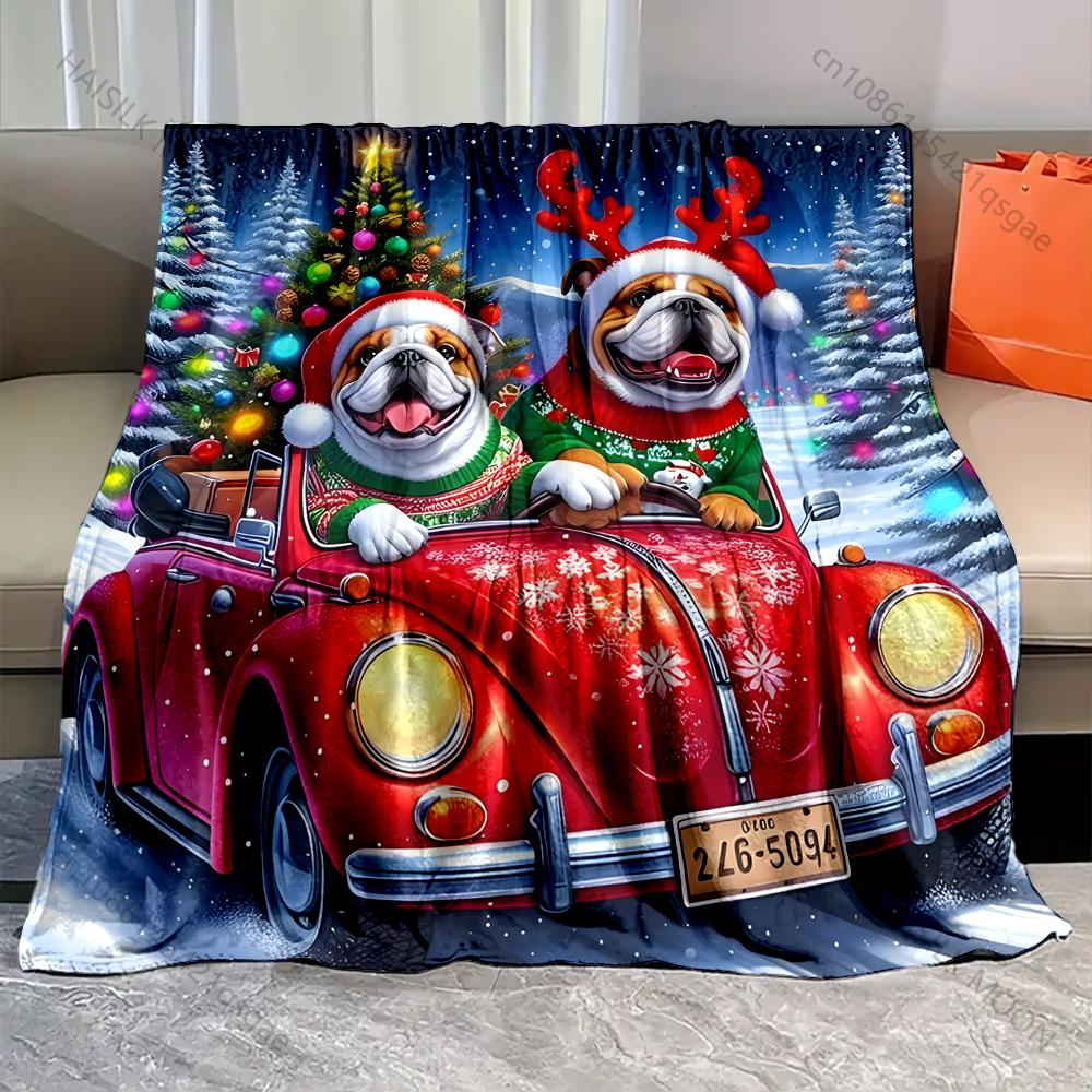 Two Bulldogs on A Christmas Car Print Blanket Warm Soft Luxury Gifts for Children Adults Suitable for Home Sofa Bed Travel RV 75x90cm
Two Bulldogs on A Christmas Car Print Blanket Warm Soft Luxury Gifts for Children Adults Suitable for Home Sofa Bed Travel RV 75x90cm
