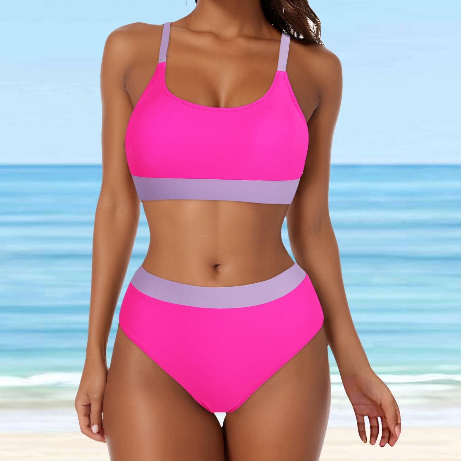 Бикини для женщин с высокой талией, спортивный купальник из двух частей, цветной блочный купальный костюм, поддерживающий большую грудь, бикини XXL горячий розовый
Бикини для женщин с высокой талией, спортивный купальник из двух частей, цветной блочный купальный костюм, поддерживающий большую грудь, бикини XXL горячий розовый