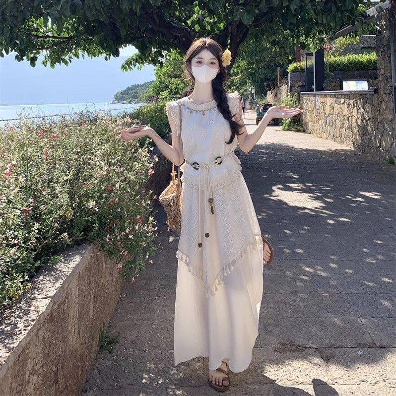 Hollow Fringe Spaghetti Strap Summer Dress & Skirt Set - New Casual Trend S
Hollow Fringe Spaghetti Strap Summer Dress & Skirt Set - New Casual Trend S
