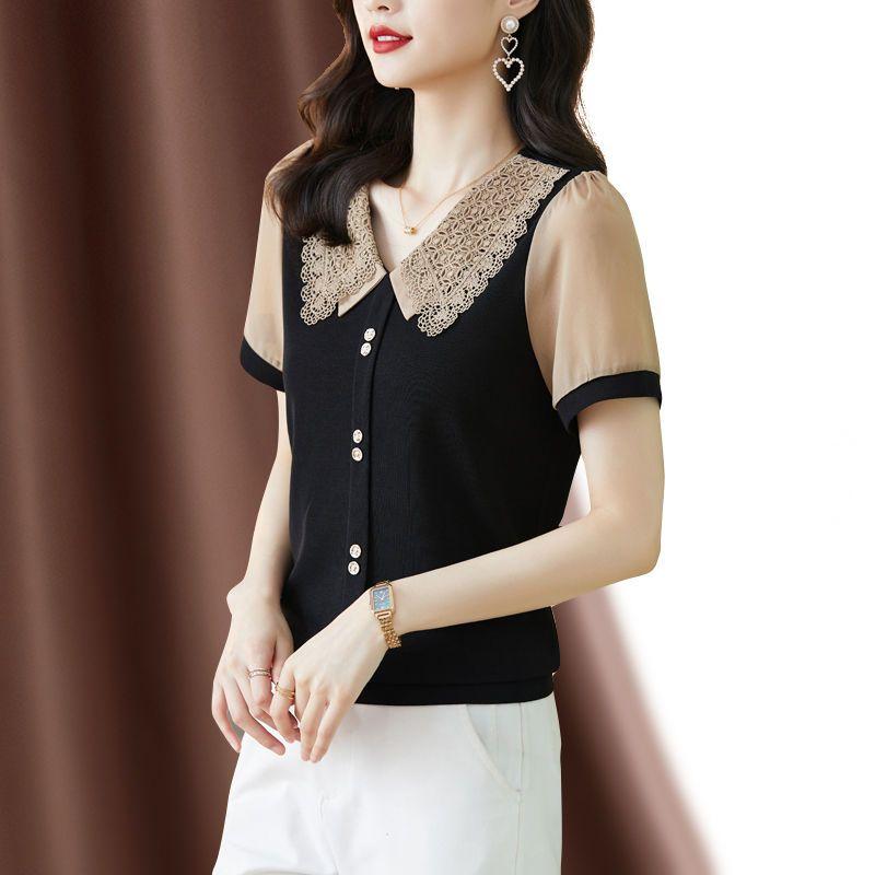 Вінтажна блузка в французькому стилі однотонна літня елегантна мереживна з коміром Пітера Пена жіночий одяг модна клаптикова сорочка на ґудзиках нова L чорний
Вінтажна блузка в французькому стилі однотонна літня елегантна мереживна з коміром Пітера Пена жіночий одяг модна клаптикова сорочка на ґудзиках нова L чорний