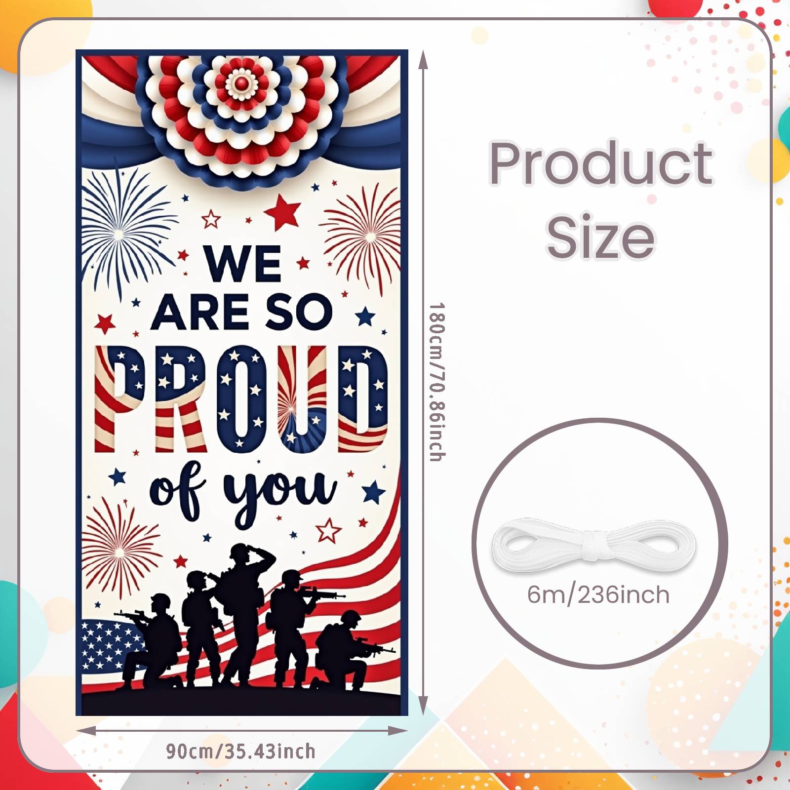 Patriotic Pride Banner US Flag Design Hero Recognition Banner Military Achievement Backdrop Festive Pattern For Soldier
Patriotic Pride Banner US Flag Design Hero Recognition Banner Military Achievement Backdrop Festive Pattern For Soldier