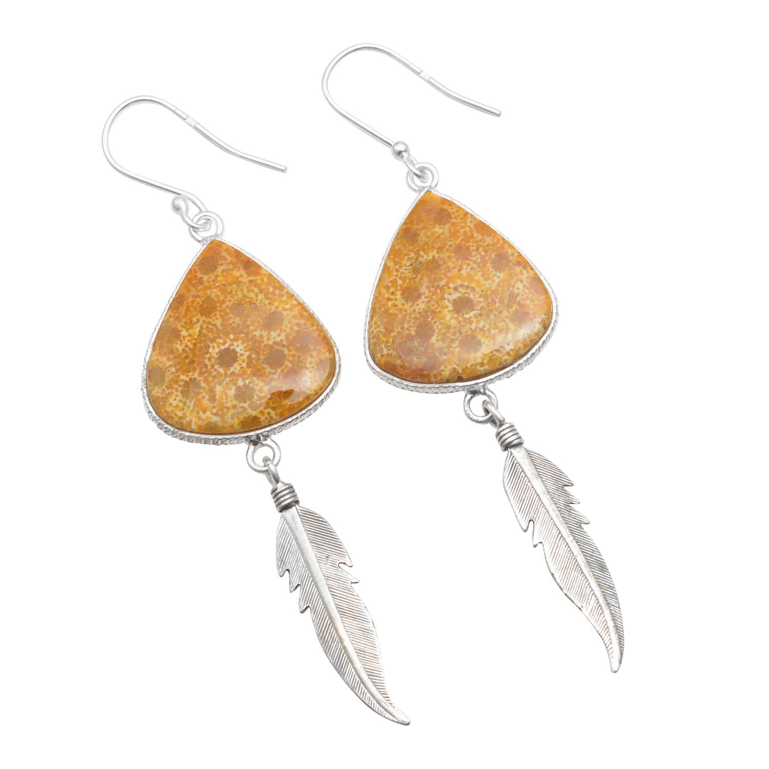 Fossil Coral Gemstone Earrings Solid 925 Sterling Silver Handmade Earrings Jewelry Gift For Women And Girls E-2938
Fossil Coral Gemstone Earrings Solid 925 Sterling Silver Handmade Earrings Jewelry Gift For Women And Girls E-2938