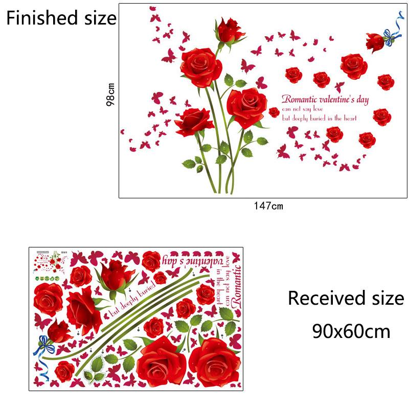 Romantic Red Rose Wall Decal Self-Adhesive Removable Flower Sticker for Living Room Bedroom Bathroom Hallway TV Background Home Decor 60x90cm червоний
Romantic Red Rose Wall Decal Self-Adhesive Removable Flower Sticker for Living Room Bedroom Bathroom Hallway TV Background Home Decor 60x90cm червоний
