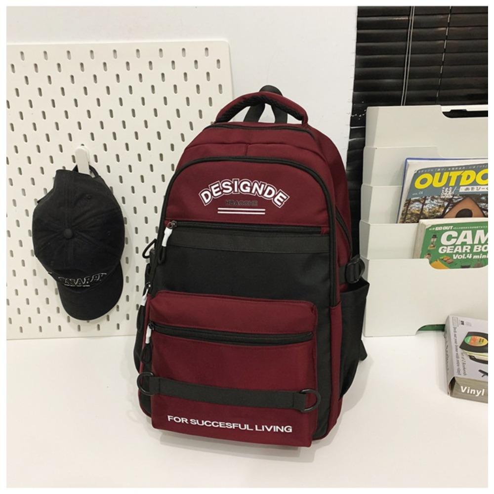 New trendy Korean version backpack contrasting colors fashionable backpack travel and leisure large-capacity middle school student schoolbag красный
New trendy Korean version backpack contrasting colors fashionable backpack travel and leisure large-capacity middle school student schoolbag красный