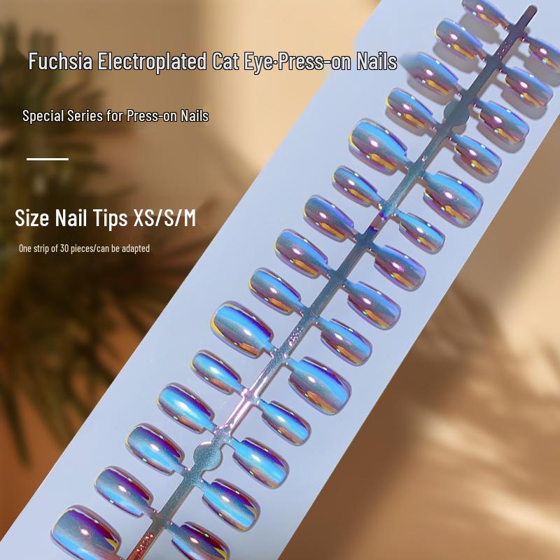 30-Piece Luxury Carmine Electroplated Cat Eye False Nails with Crystal Light Mirror Finish
30-Piece Luxury Carmine Electroplated Cat Eye False Nails with Crystal Light Mirror Finish
