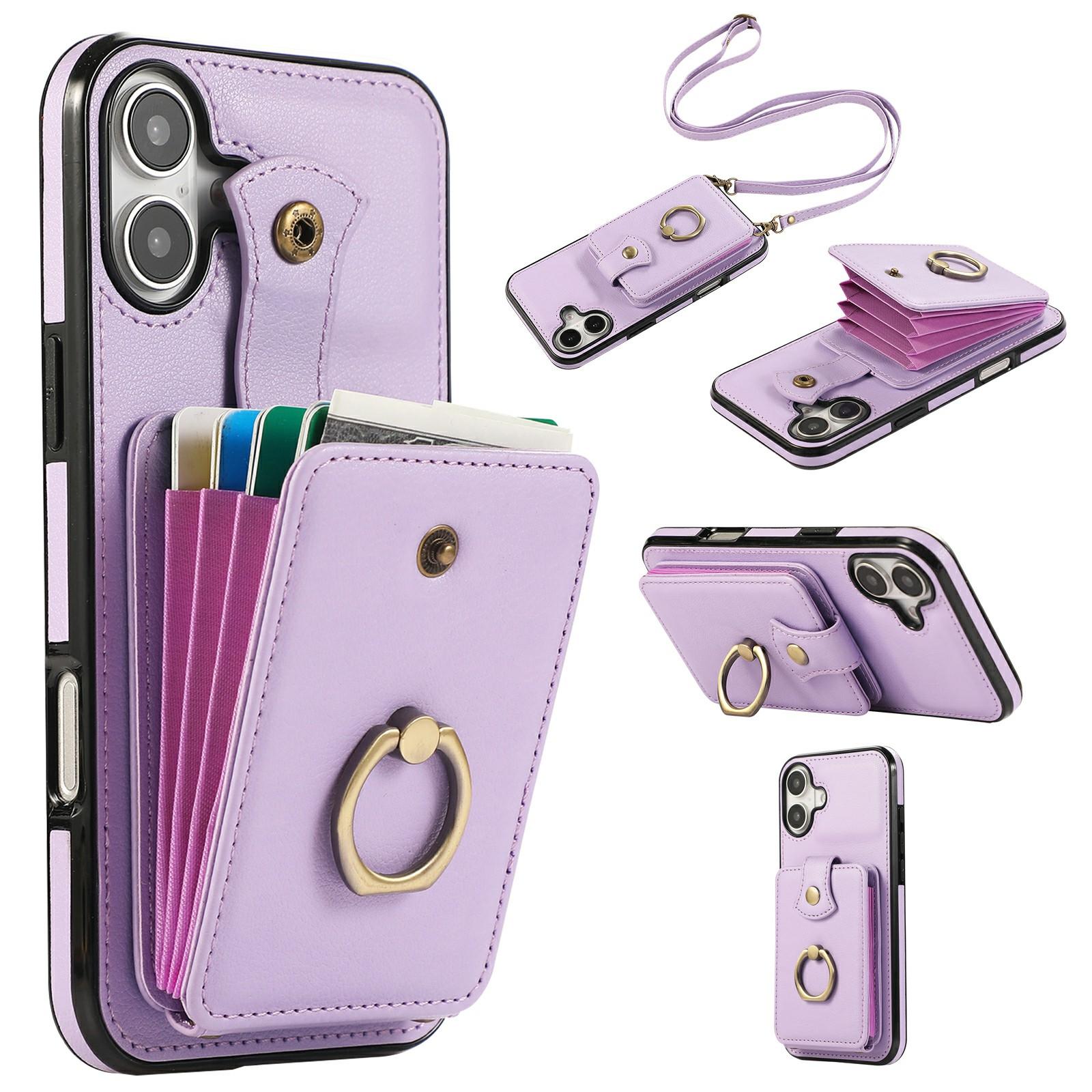 Чехол для iPhone 17 с держателем для карт, кольцом-подставкой, из ТПУ и ПУ кожи, чехол для телефона с длинным ремешком Purple
Чехол для iPhone 17 с держателем для карт, кольцом-подставкой, из ТПУ и ПУ кожи, чехол для телефона с длинным ремешком Purple