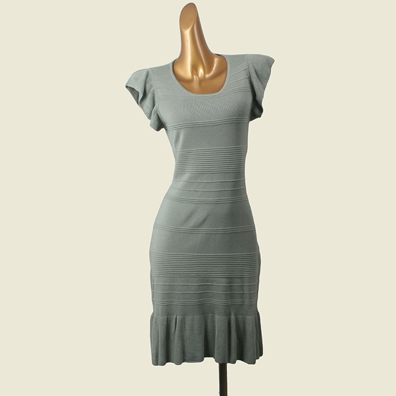 French Style Ruffles Knitted Hip Skirt Square Collar Slimming Stylish Sleeveless Dress Green L
French Style Ruffles Knitted Hip Skirt Square Collar Slimming Stylish Sleeveless Dress Green L