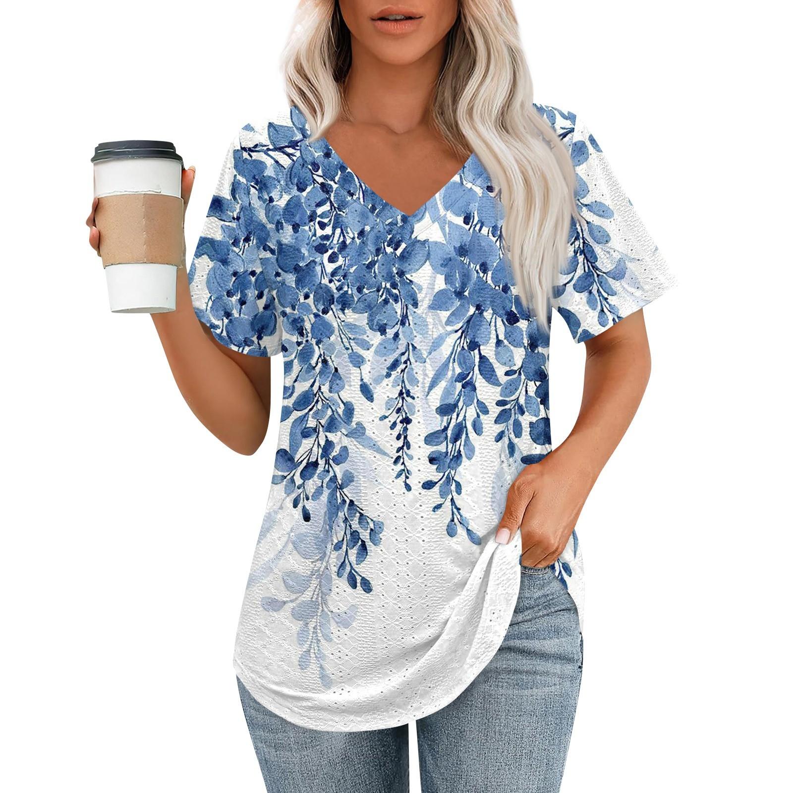 Женские футболки с V-образным вырезом и коротким рукавом, повседневные топы свободного кроя, базовые футболки с закругленным подолом XL небесно-голубой
Женские футболки с V-образным вырезом и коротким рукавом, повседневные топы свободного кроя, базовые футболки с закругленным подолом XL небесно-голубой