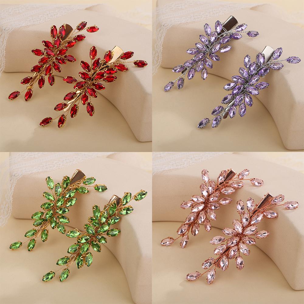 2PCS Rhinestone Hair Clip for Wedding Bridal Headpiece Silver Black Bride Hair Accessories Green Red Tiara Blue Purple Ornaments
2PCS Rhinestone Hair Clip for Wedding Bridal Headpiece Silver Black Bride Hair Accessories Green Red Tiara Blue Purple Ornaments