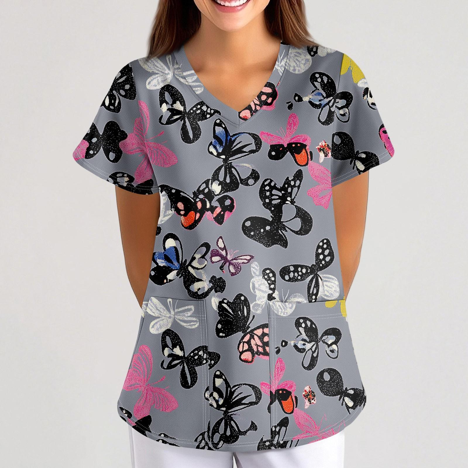 Робоча уніформа з принтом для великих розмірів. Топи для жінок з хрестовим V-подібним вирізом, принтом на Хелловін, з короткими рукавами, веселі футболки, робочий одяг, футболки з кишенями XXL
Робоча уніформа з принтом для великих розмірів. Топи для жінок з хрестовим V-подібним вирізом, принтом на Хелловін, з короткими рукавами, веселі футболки, робочий одяг, футболки з кишенями XXL