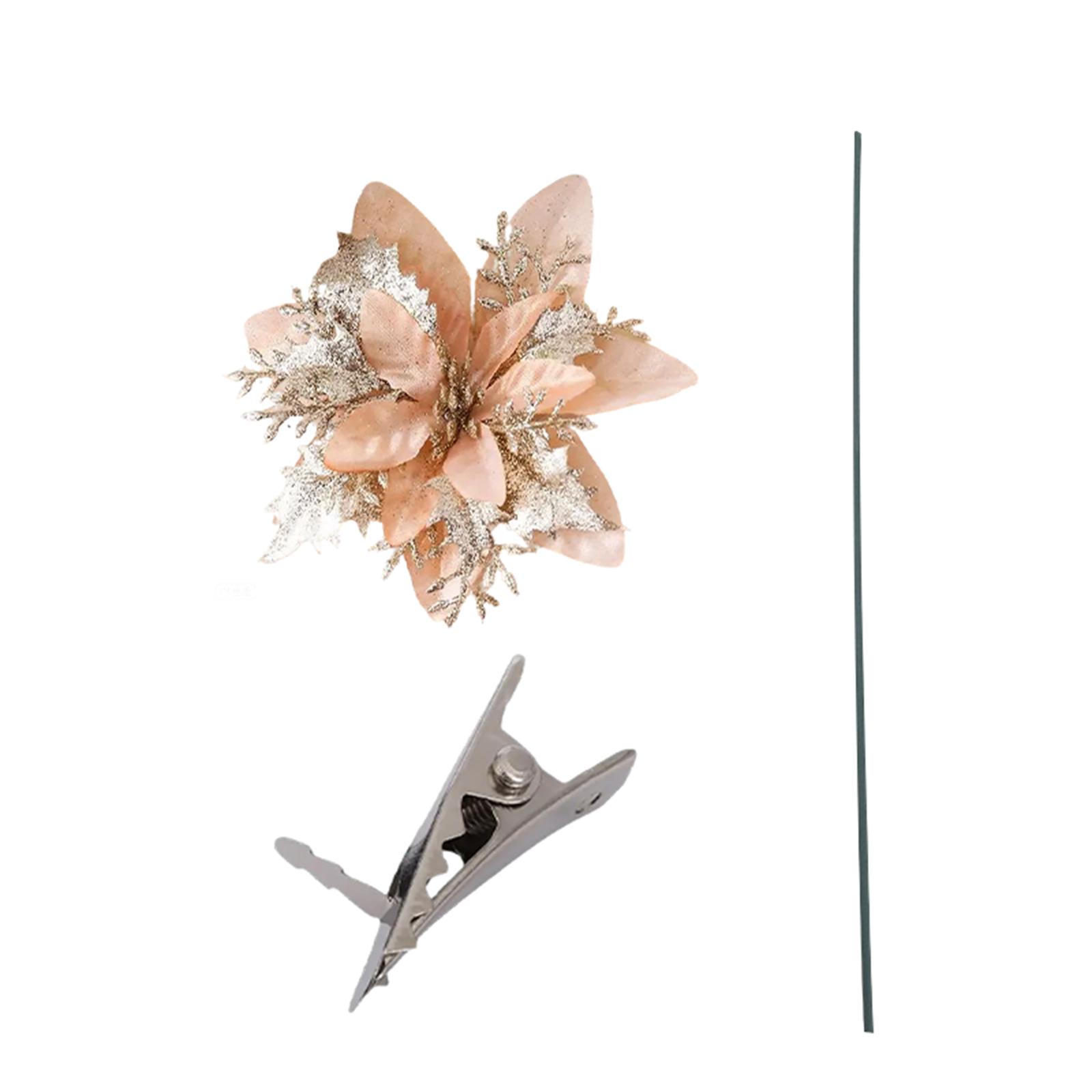 Glitter Poinsettia 5.5 Inch Artificial Flower Christmas Clip Stem Christmas Tree Ornaments For Wedding Party Wreath Decoration S
Glitter Poinsettia 5.5 Inch Artificial Flower Christmas Clip Stem Christmas Tree Ornaments For Wedding Party Wreath Decoration S