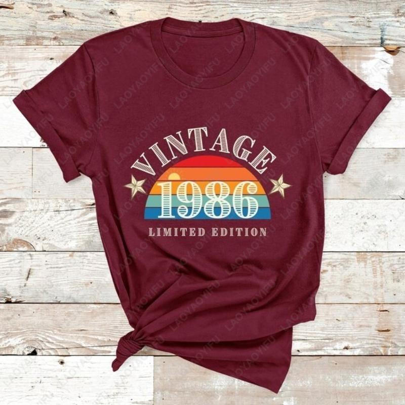 Creative Trend 1986 Retro Cotton TShirt Vintage 80s Style Anniversary Gift Classics Oneck Printed Tops Ropa Mujer Man Clothes S
Creative Trend 1986 Retro Cotton TShirt Vintage 80s Style Anniversary Gift Classics Oneck Printed Tops Ropa Mujer Man Clothes S