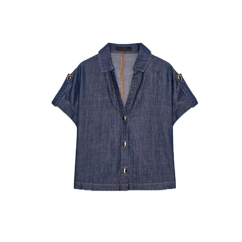 Простая джинсовая рубашка с V-образным вырезом и короткими рукавами 4083231 Джинсовые брюки с высокой талией, плиссировкой и широкими штанинами 4083232 Blue Tops XS
Простая джинсовая рубашка с V-образным вырезом и короткими рукавами 4083231 Джинсовые брюки с высокой талией, плиссировкой и широкими штанинами 4083232 Blue Tops XS