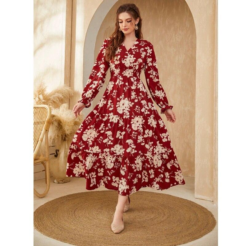 Long Sleeve V-neck Printed Dress Women 2026 Summer Fashion Floral Long Dress Vintage Loose Elegant A-line Chiffon Dresses Casual 28718 M червоний
Long Sleeve V-neck Printed Dress Women 2026 Summer Fashion Floral Long Dress Vintage Loose Elegant A-line Chiffon Dresses Casual 28718 M червоний