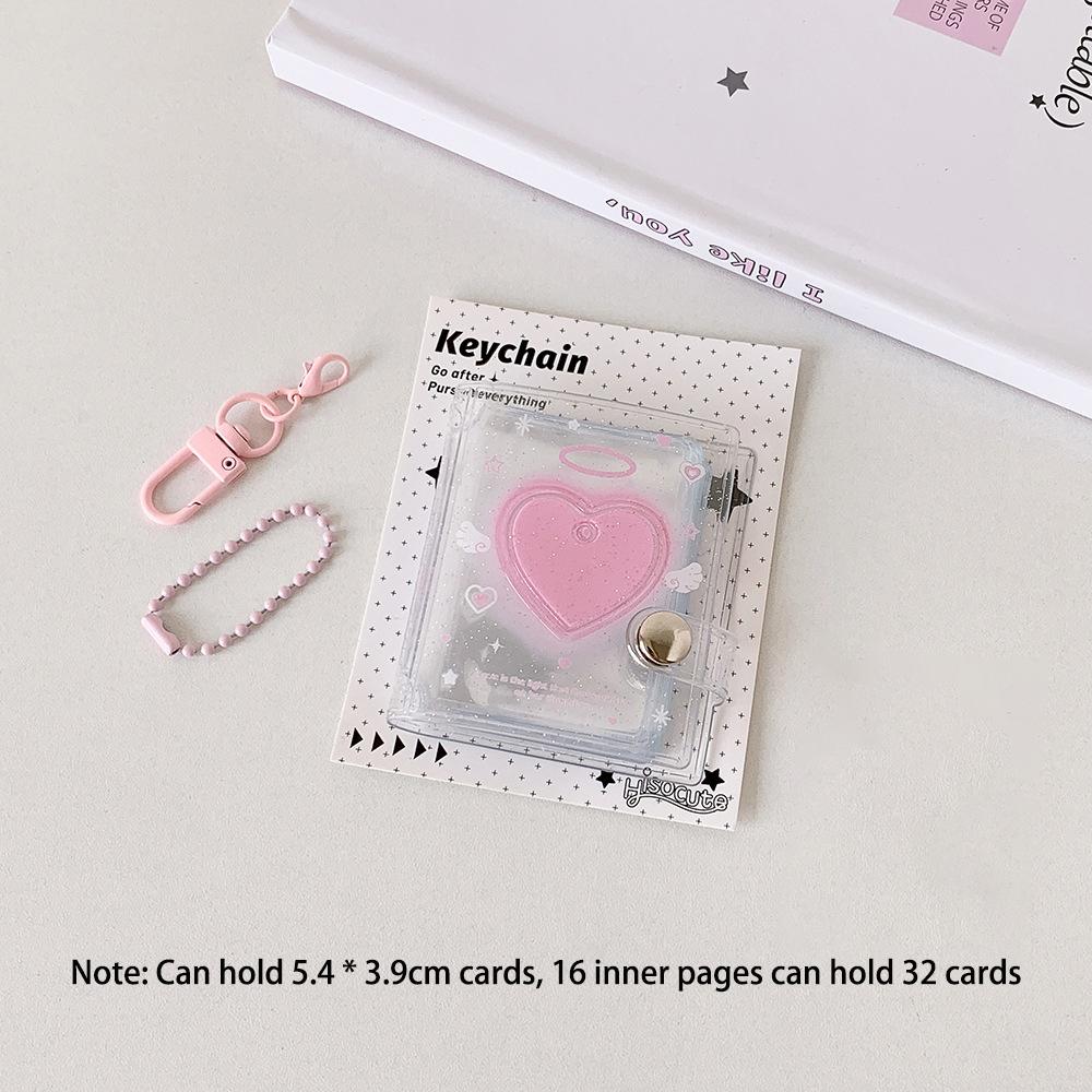 Transparent and shiny 2-inch card book, boutique store, keychain pendant, photo album, student headshot, ID photo storage рожевий
Transparent and shiny 2-inch card book, boutique store, keychain pendant, photo album, student headshot, ID photo storage рожевий