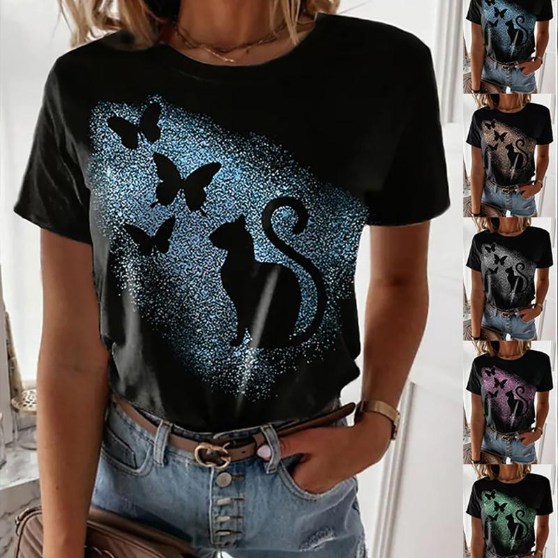 Women Summer T Shirt Trend Kitten Print Retro Fashion Short Sleeve Tees Casual Printed Tops 8XL жовтий
Women Summer T Shirt Trend Kitten Print Retro Fashion Short Sleeve Tees Casual Printed Tops 8XL жовтий