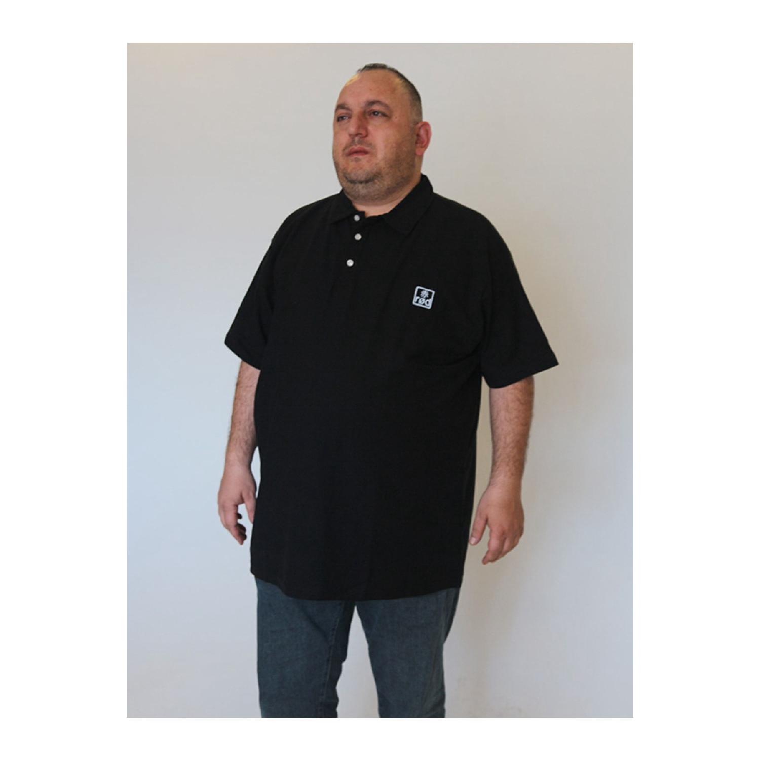 Футболка унисекс с воротником поло больших размеров 4XL чёрный 
Футболка унисекс с воротником поло больших размеров 4XL чёрный